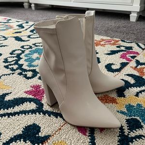 White ankle booties